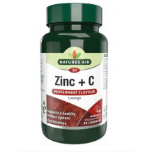 Natures Aid Cink+C-vitamin szopogató tabletta borsmenta ízzel 30 db